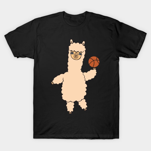Alpaca with basketball T-Shirt by theanimaldude